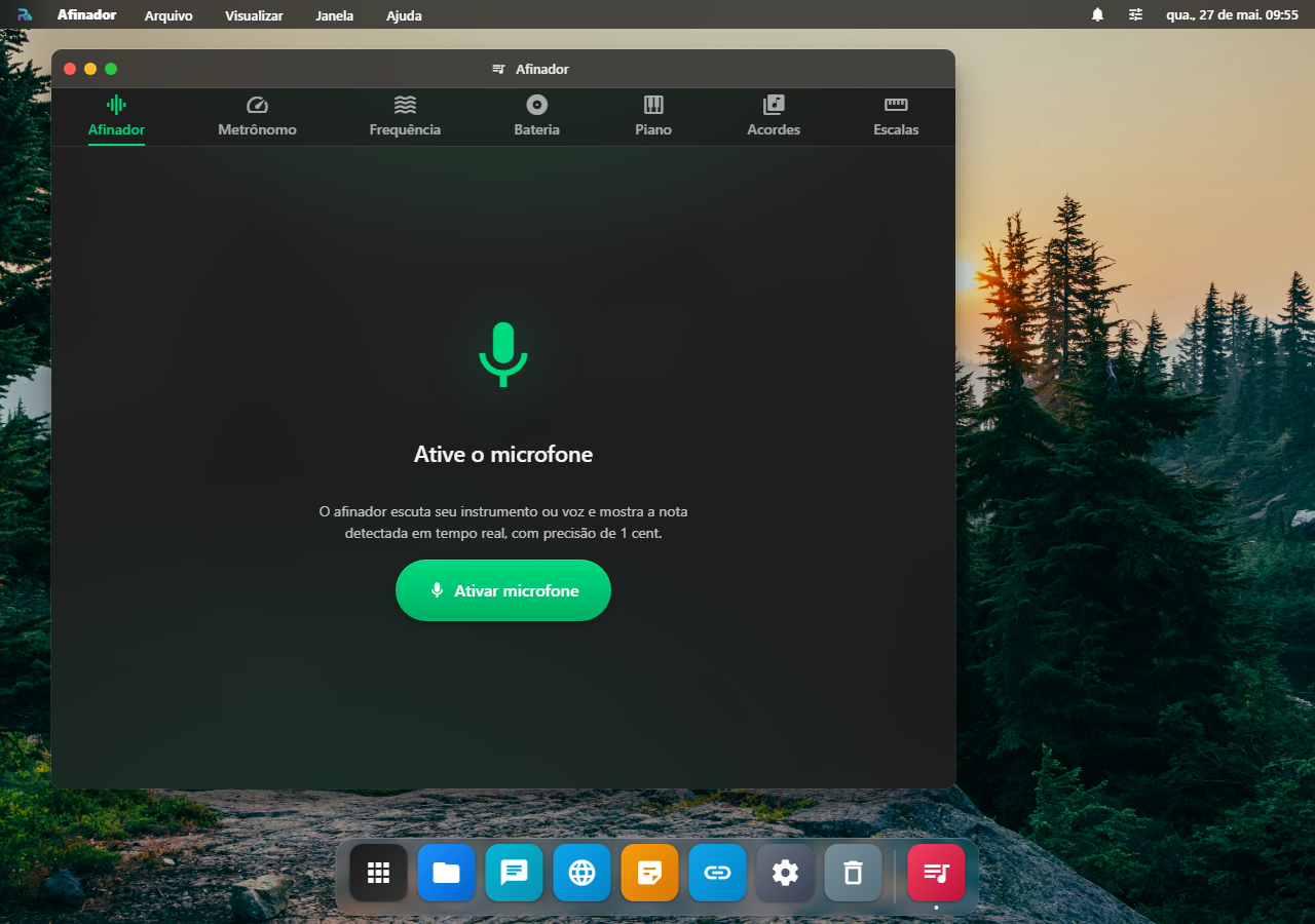 Music app — 7 abas em painel único