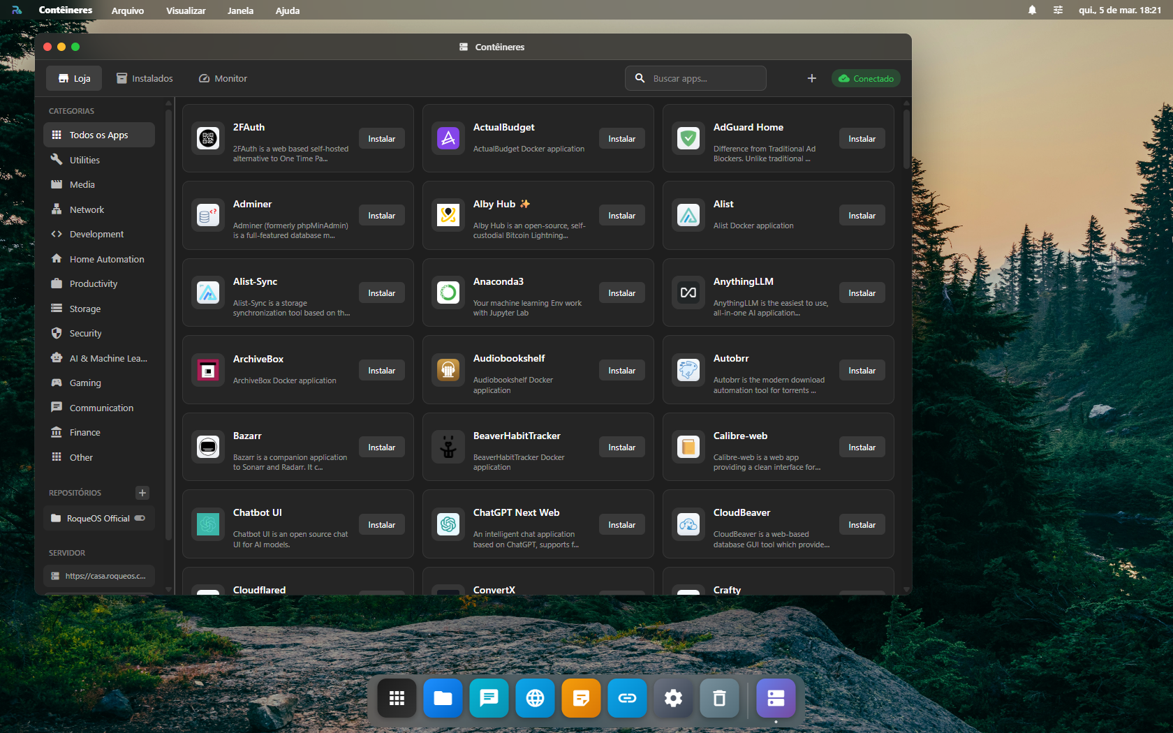 RoqueOS App Store с каталогом приложений