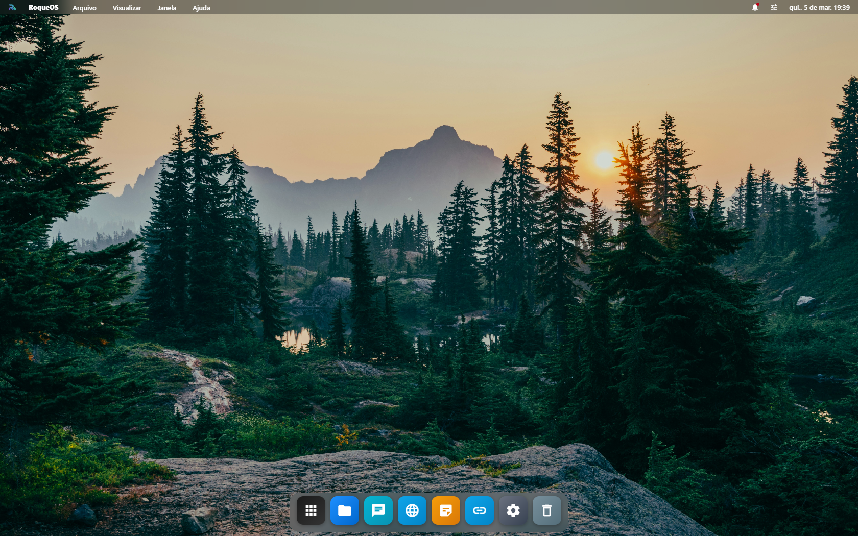 RoqueOS Desktop - Interface moderna inspirada no macOS